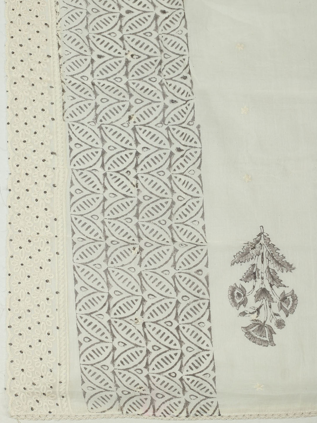 Printed Cotton Unstitched Suits Printed Suit With Pant &amp; Dupatta
