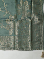 Embroidered Chanderi Pink Unstitched Suit With Pant & Dupatta