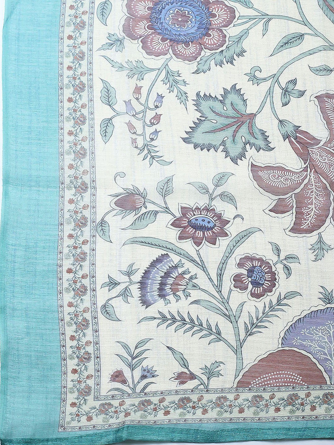 Embroidered Chanderi Unstitched Suit With Pant &amp; Dupatta