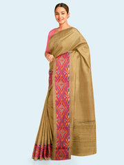 Plain Zari Border Art Silk Saree