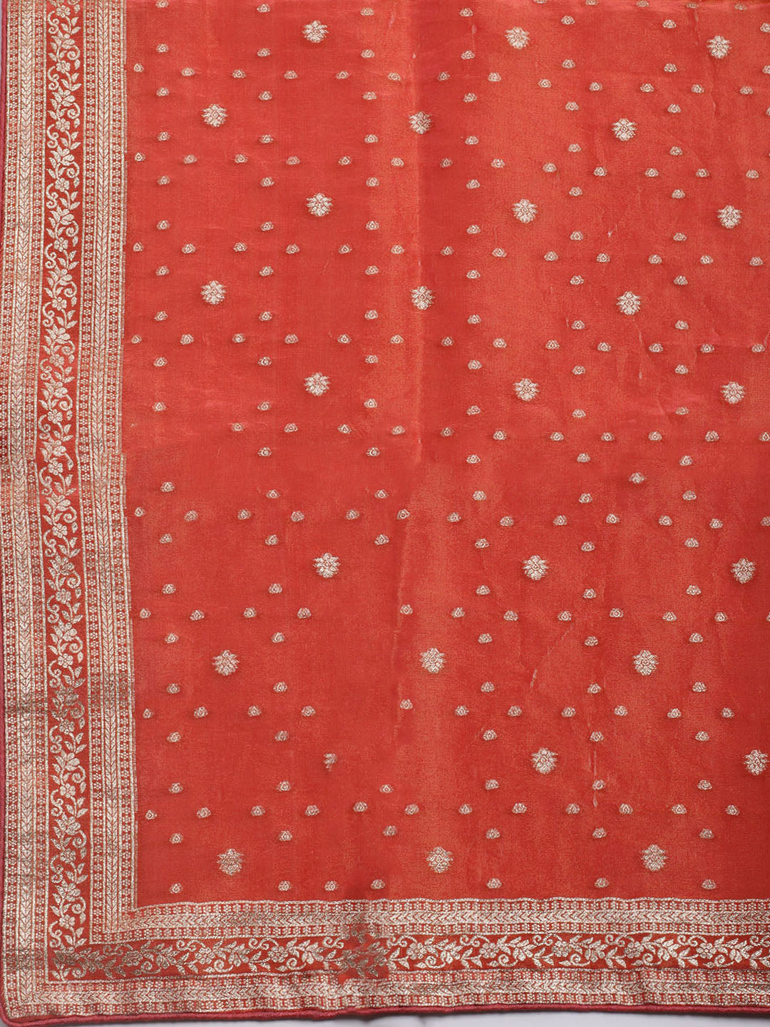 Embroidered Art Silk Unstitched Suit Piece With Dupatta