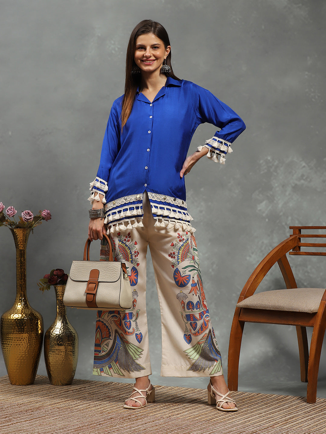 Printed Muslin Kurta With pants