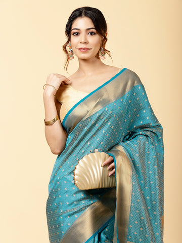 Zari Booti Woven Handloom Saree