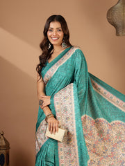 Printed Tussar Silk Saree