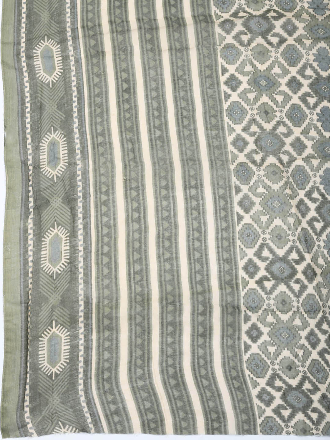 Printed Cotton Blend Unstitched Suit With Pant &amp; Dupatta