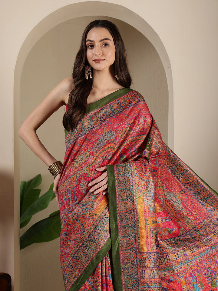 Digital Printed Art Silk Saree