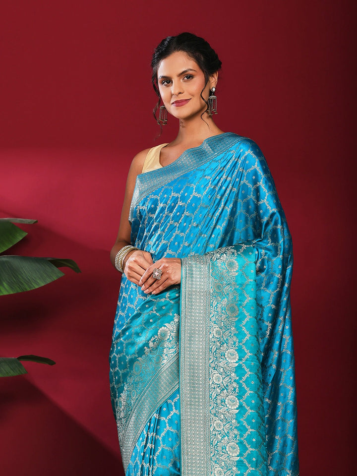 Woven Design Satin Saree