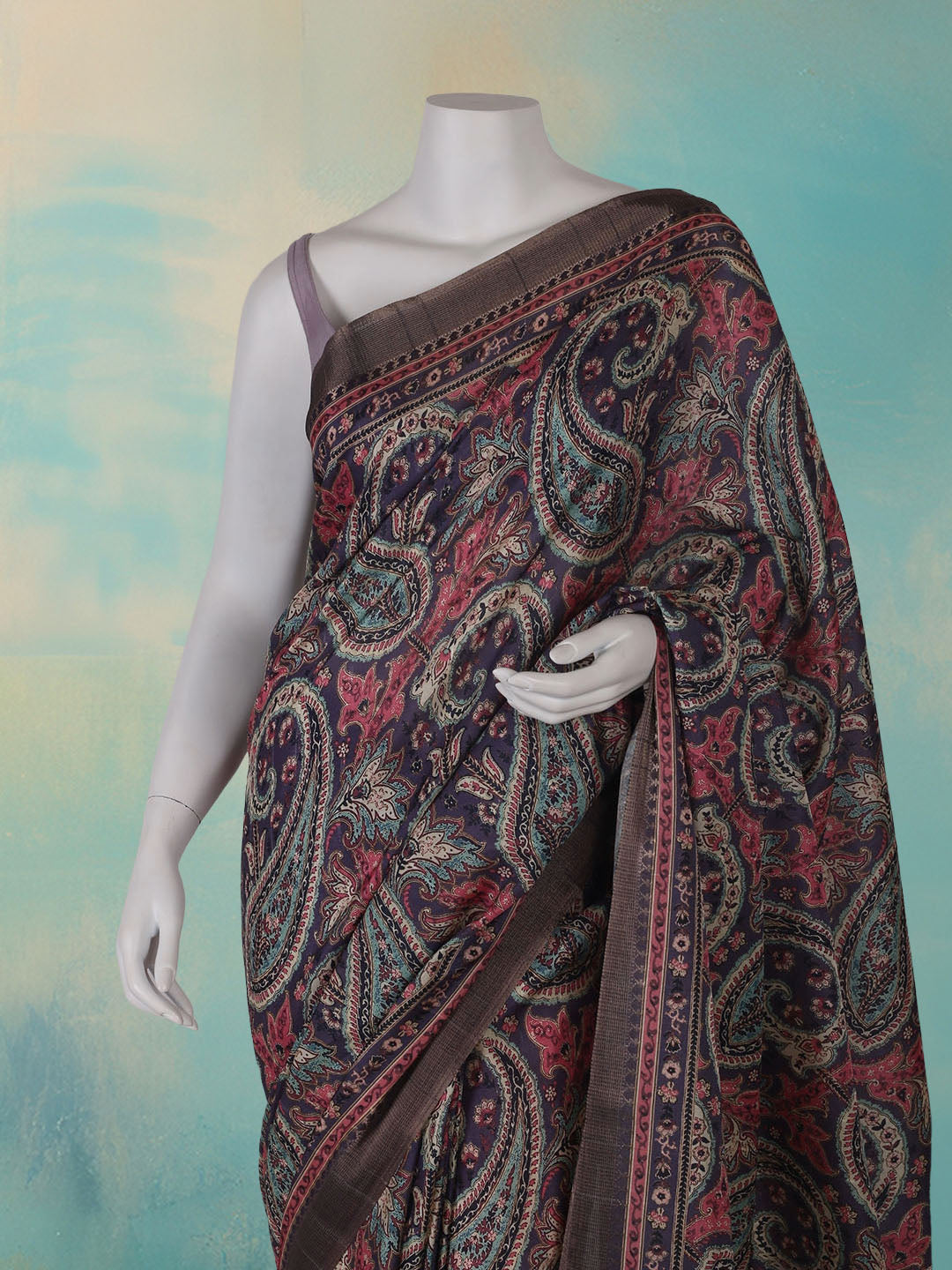 Printed Tussar Saree