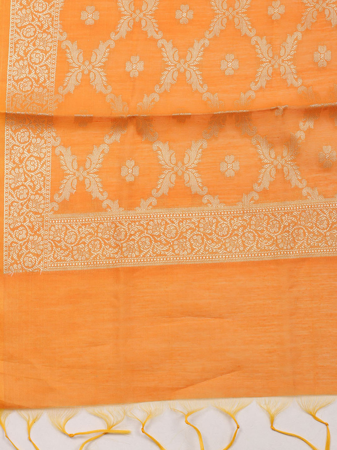 Printed Chanderi Unstitched Suit With Dupatta