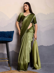 Embroidered Crepe Saree