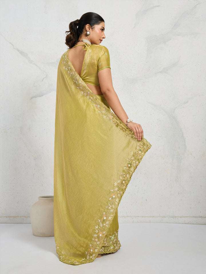 Embroidered Chiffon Saree