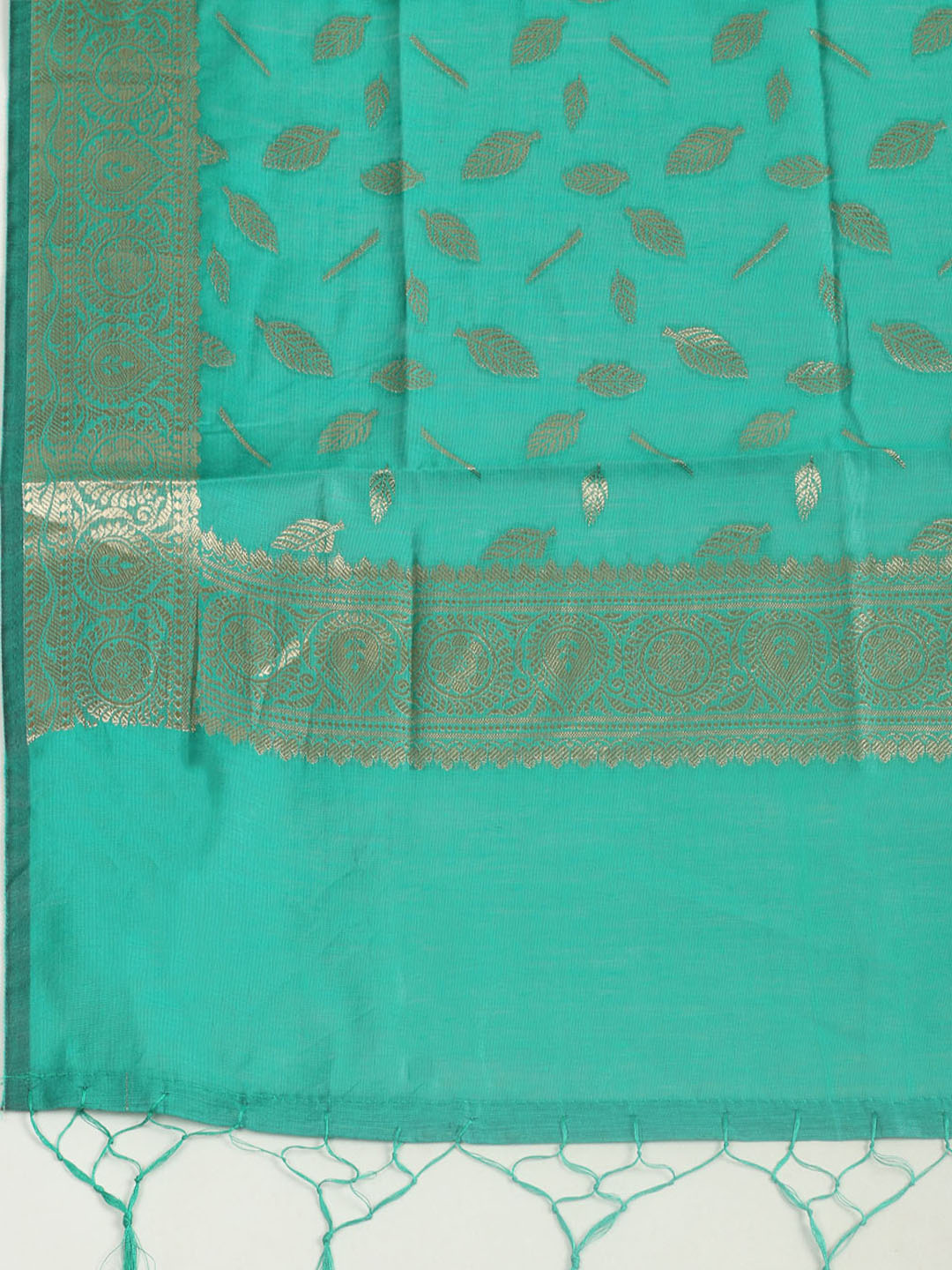 Woven Design Chanderi Unstitched Suit With Pant &amp; Dupatta