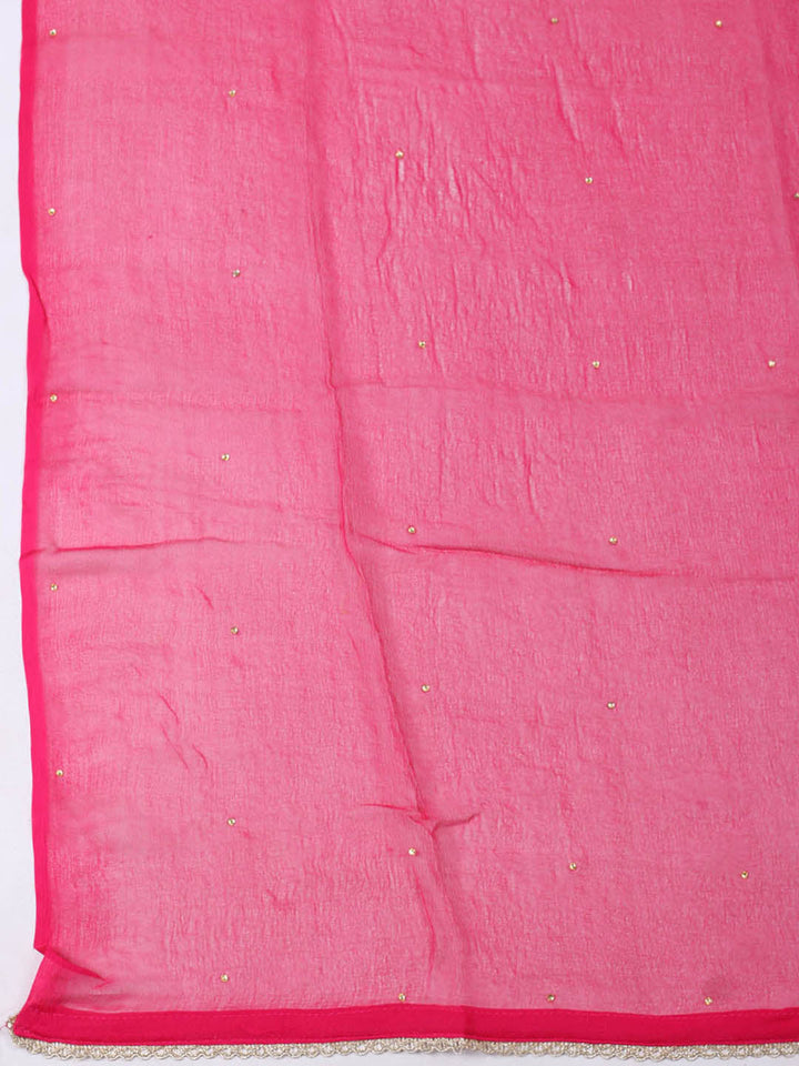 Woven Design Chanderi Unstitched Suit With Pant &amp; Dupatta