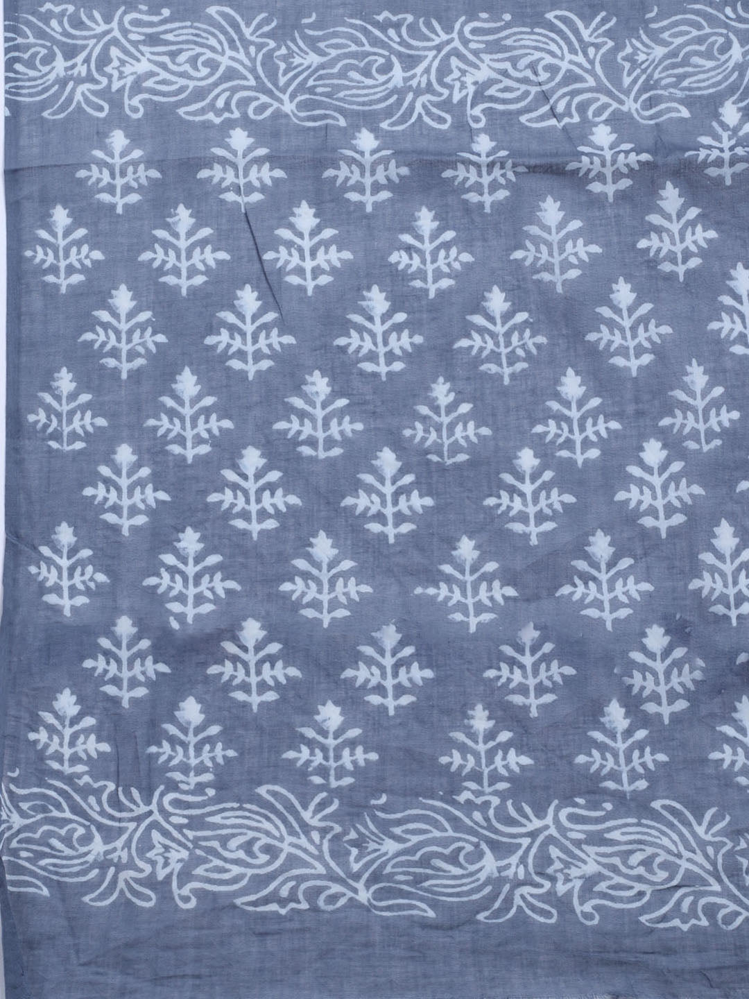 Printed Cotton Blend Unstitched Kurta With Pant &amp; Dupatta