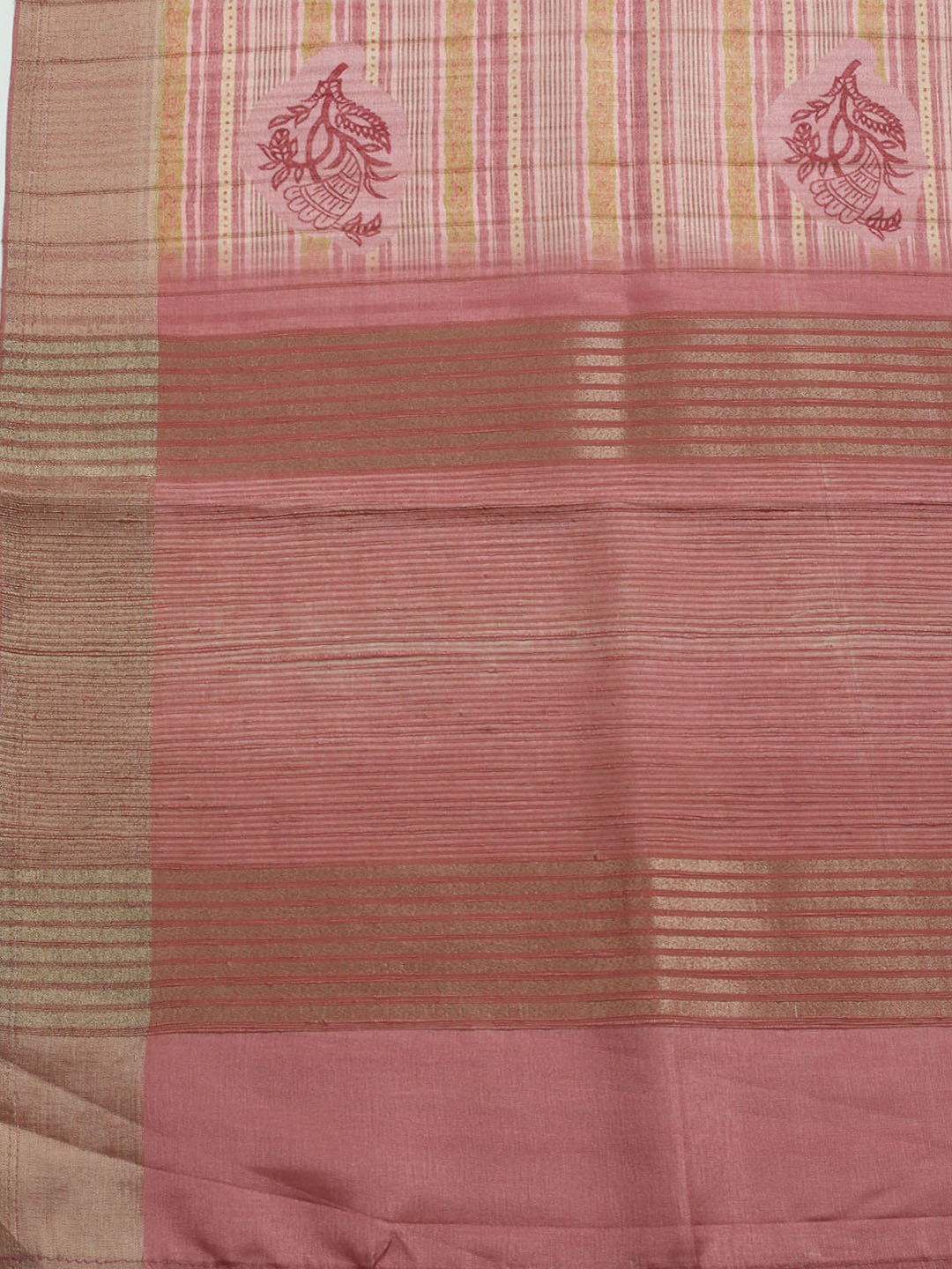Embroidered Tussar Unstitched Kurta With Pant & Dupatta