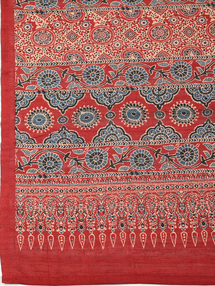 Embroidered Tussar Unstitched Suit With Pant &amp; Dupatta