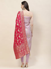 Floral Woven Chanderi Unstitched Suit Piece With Dupatta