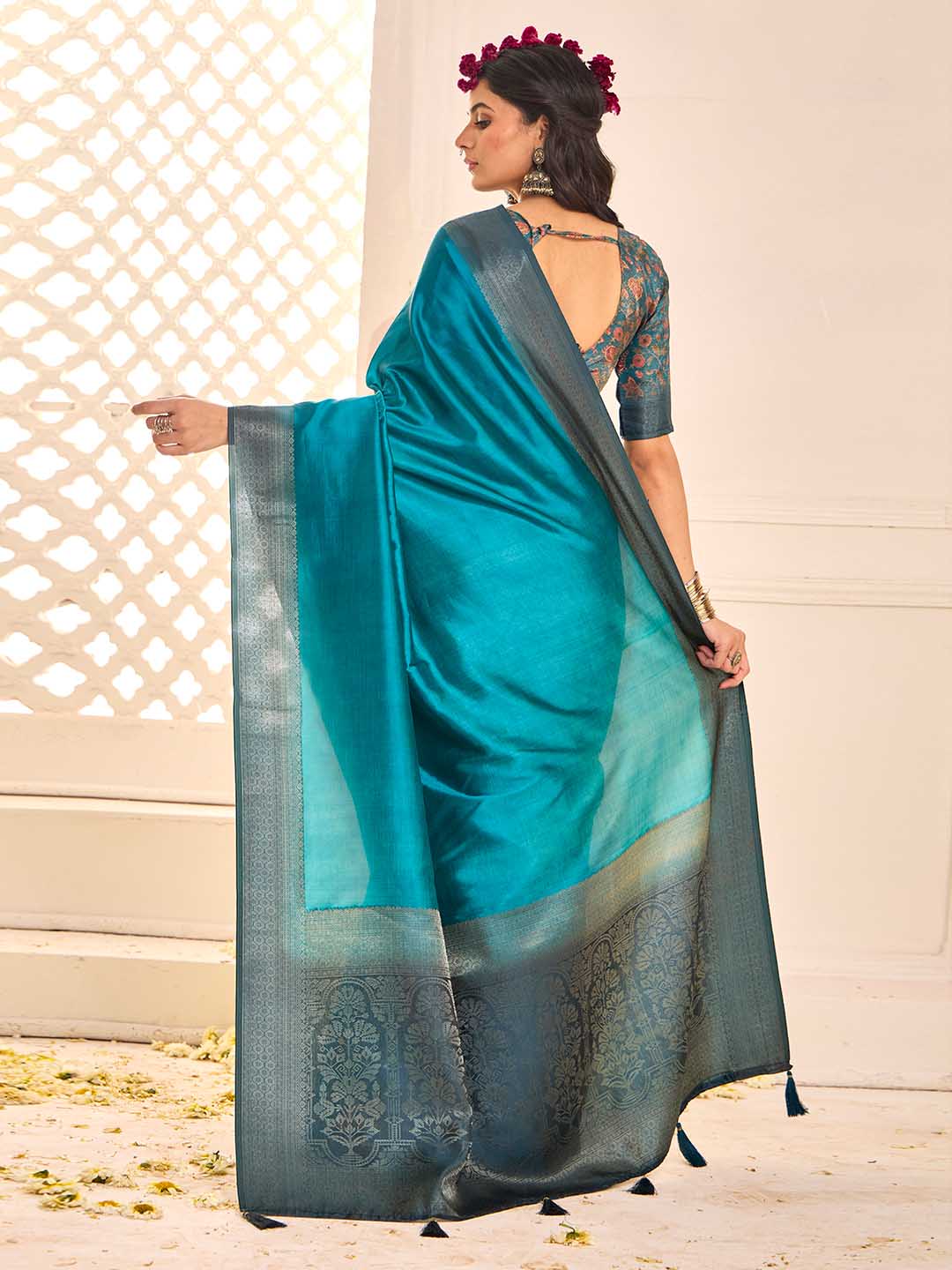 Zari Border Art Silk Saree