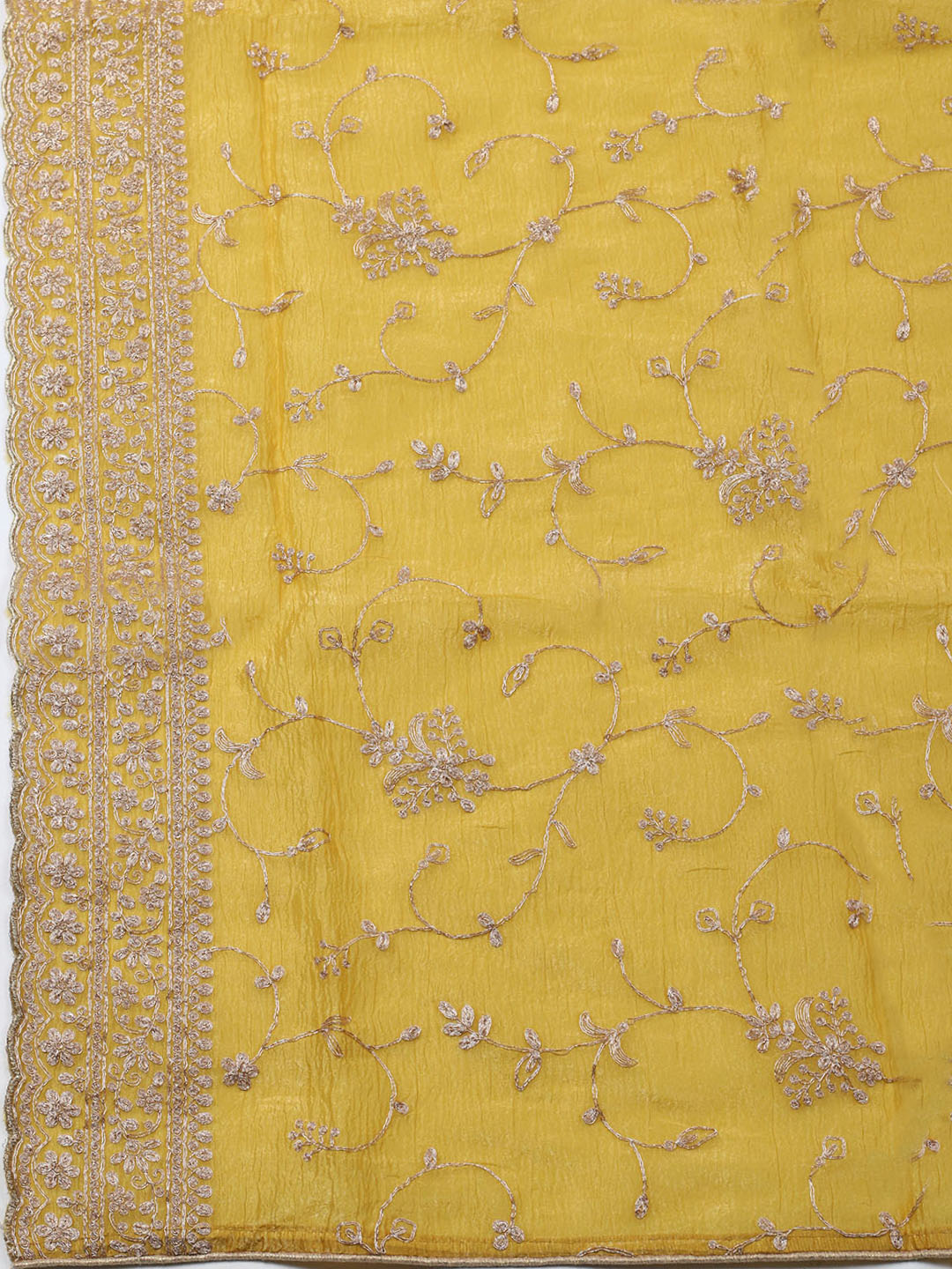 Woven Design Chanderi Unstitched Suit With Pant &amp; Dupatta