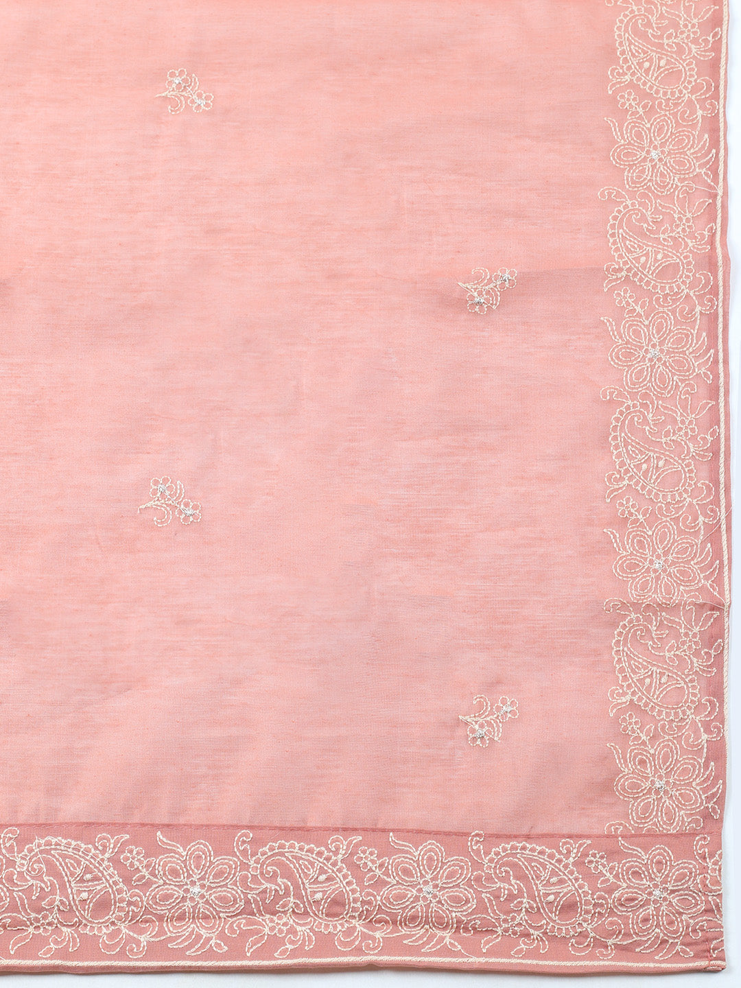 Embroidered Cotton Blend Unstitched Suit With Pant &amp; Dupatta