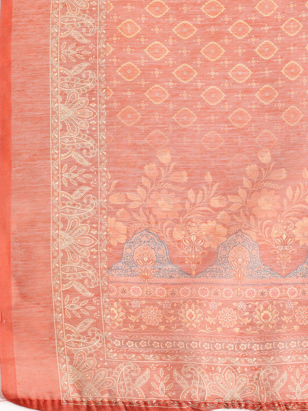Printed Booti Chanderi Unstitched Suit With Dupatta