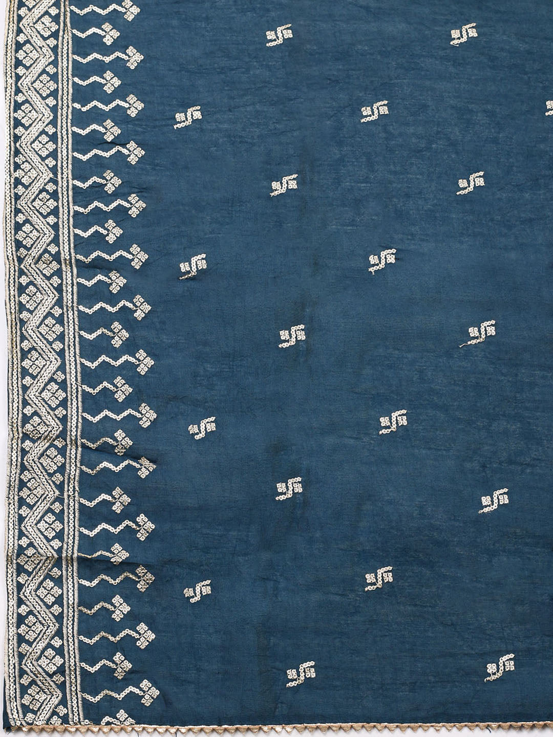 Embroidered Cotton Unstitched Suit With Pant &amp; Dupatta