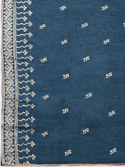 Embroidered Cotton Unstitched Suit With Pant & Dupatta