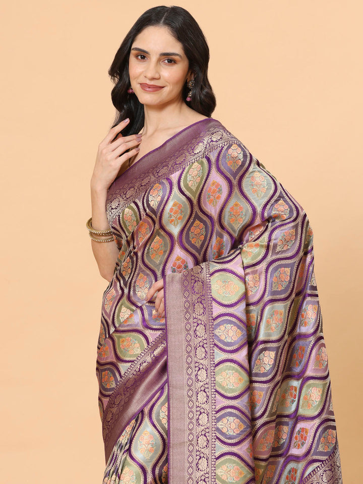 Zari Jaal Woven Satin Saree