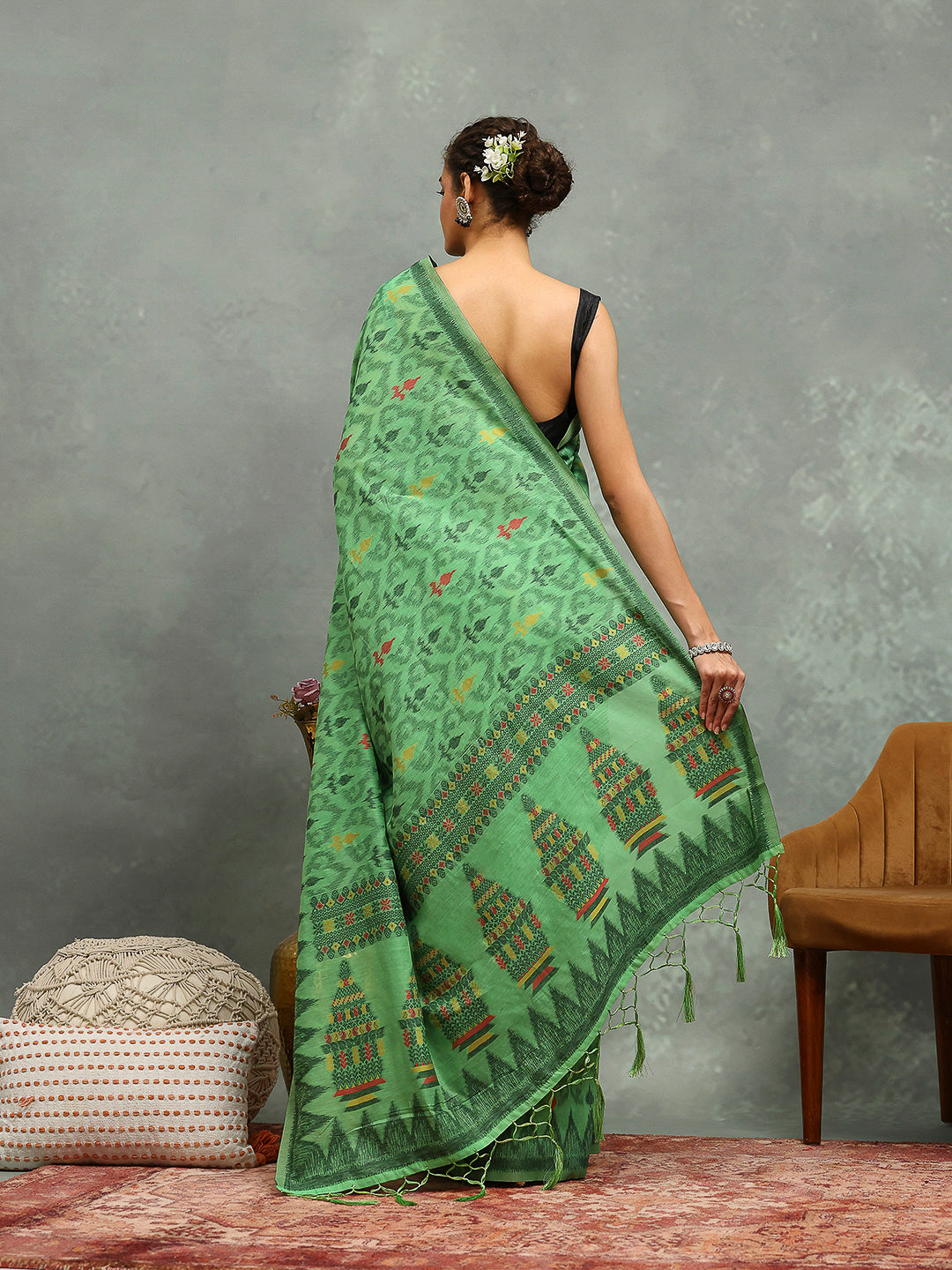 Resham Booti Woven Cotton Saree