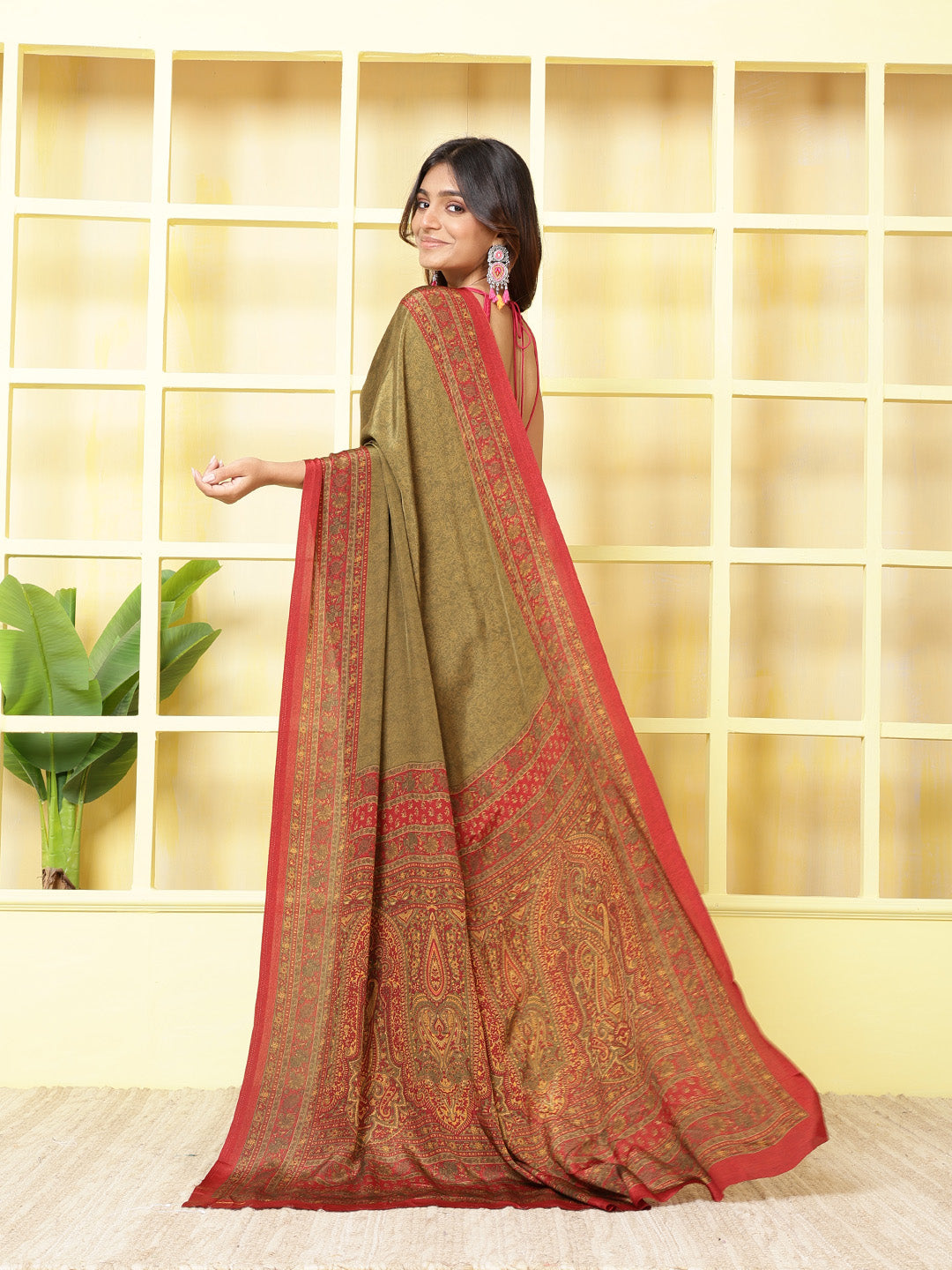 Digital Printed Crepe Saree