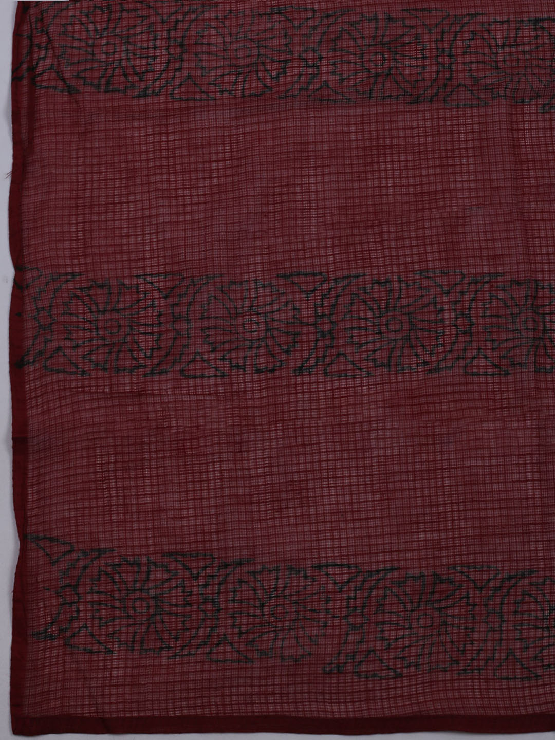 Patch Neck Cotton Blend Unstitched Suit With Dupatta