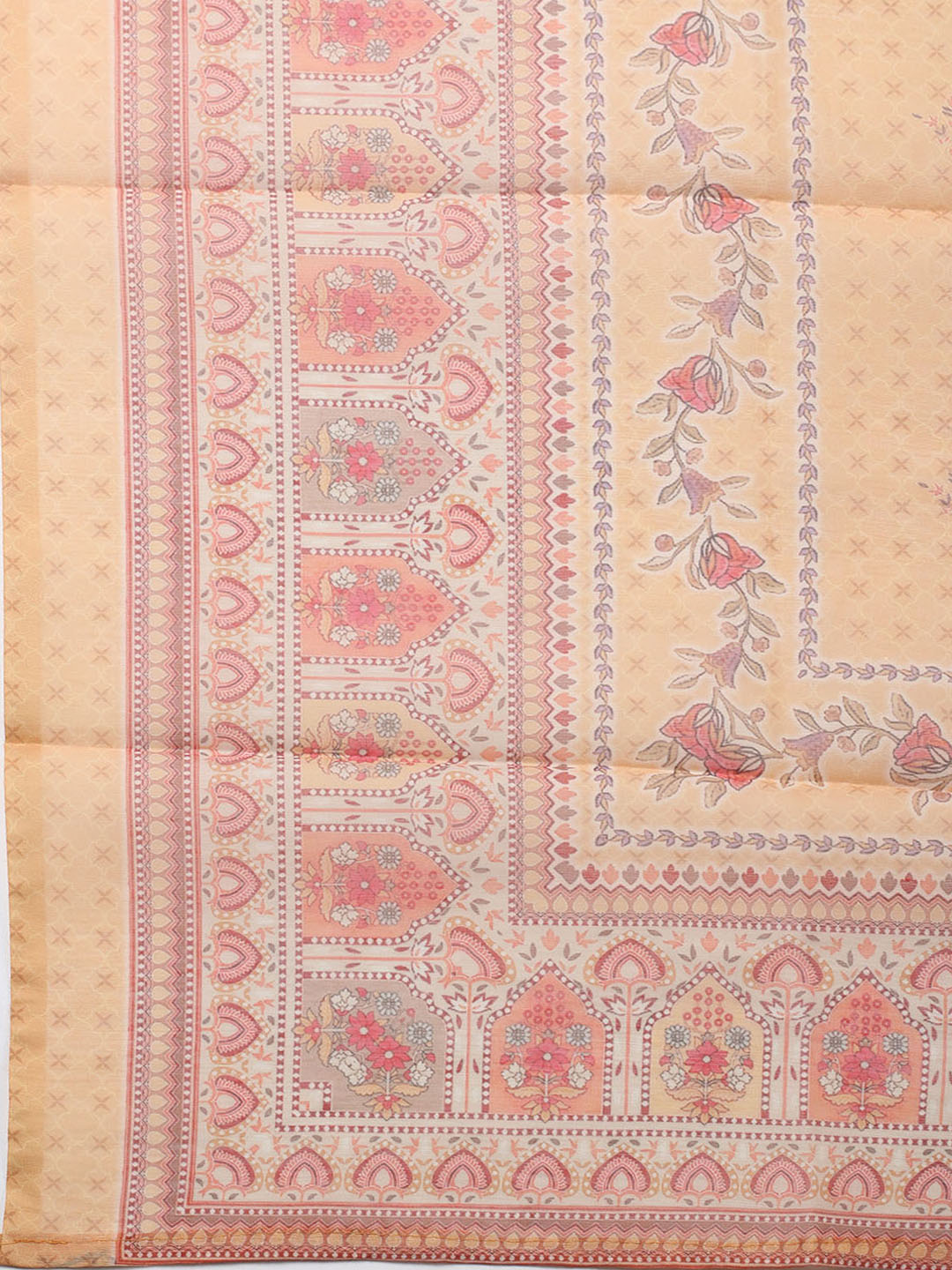 Embellished Chanderi Unstitched Suit With Pant &amp; Dupatta