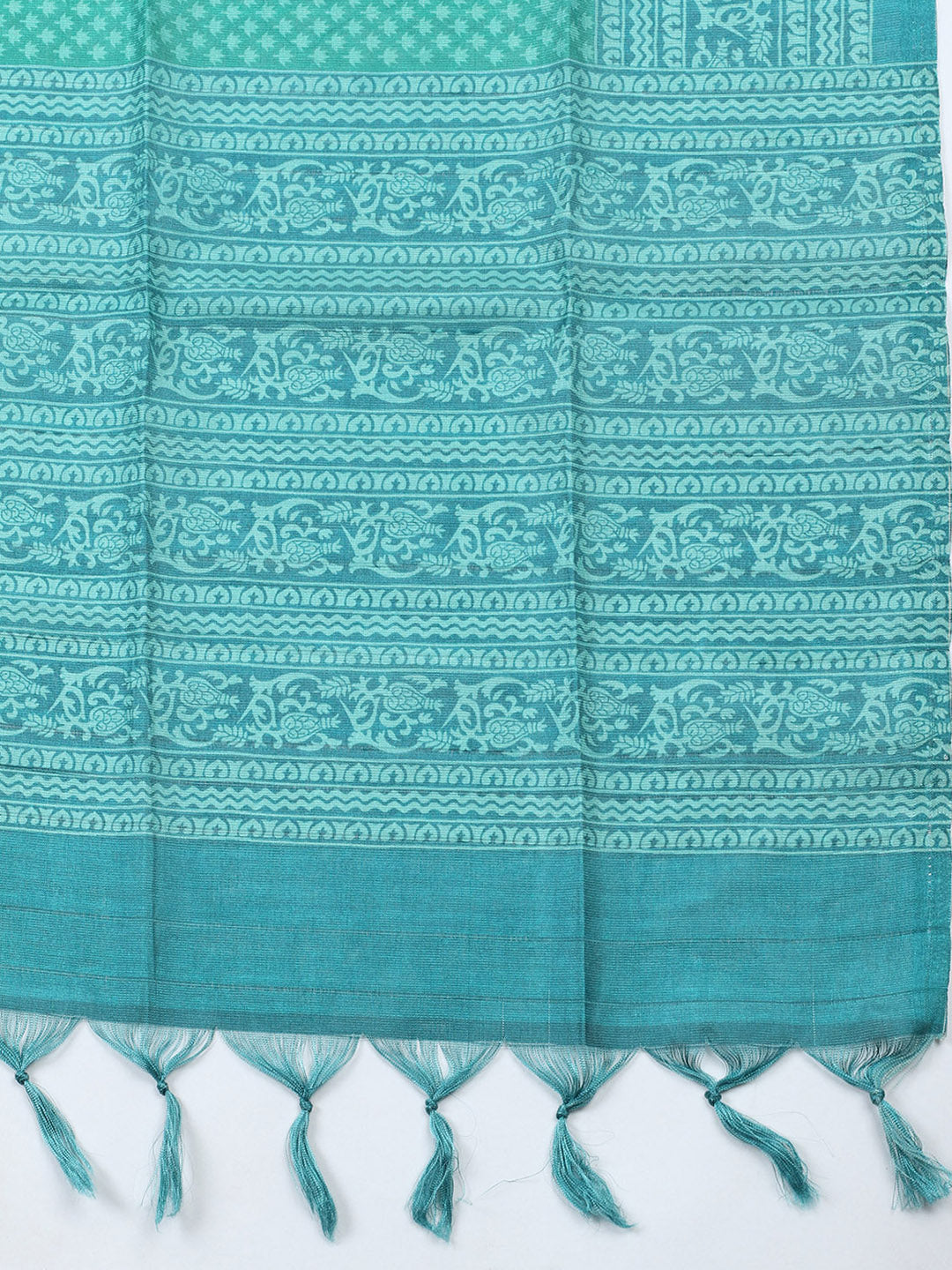 Embroidered Cotton Blend Unstitched Suit With Pant &amp; Dupatta
