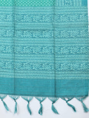 Embroidered Cotton Blend Unstitched Suit With Pant & Dupatta