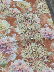 Embroidered Cotton Unstitched Suit With Pant