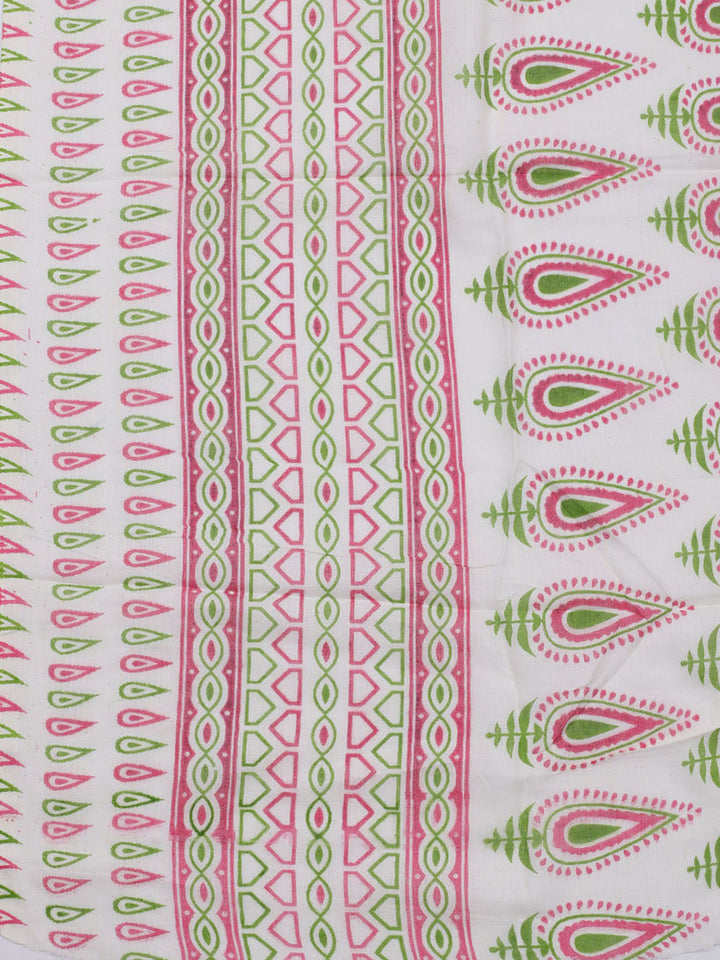 Printed Cotton Blend Unstitched Suit With Dupatta