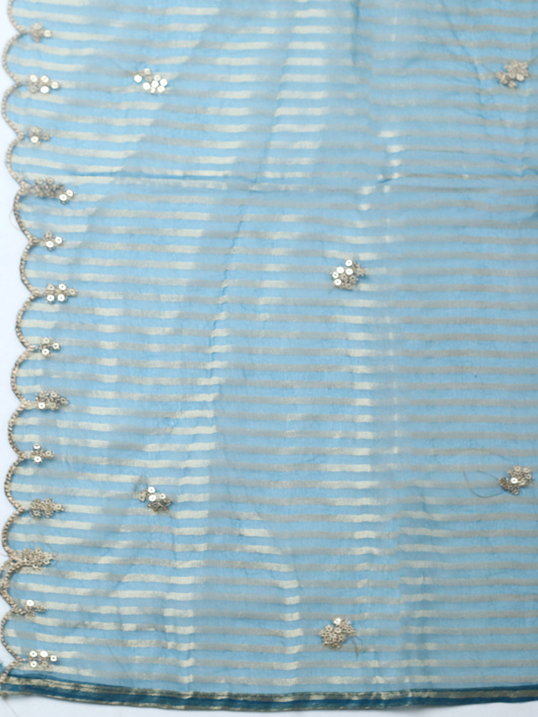 Embroidered Chanderi Unstitched Suit With Pant &amp; Dupatta