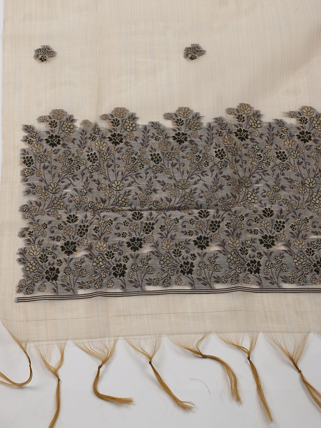 Woven Design Chanderi Unstitched Suit With Dupatta