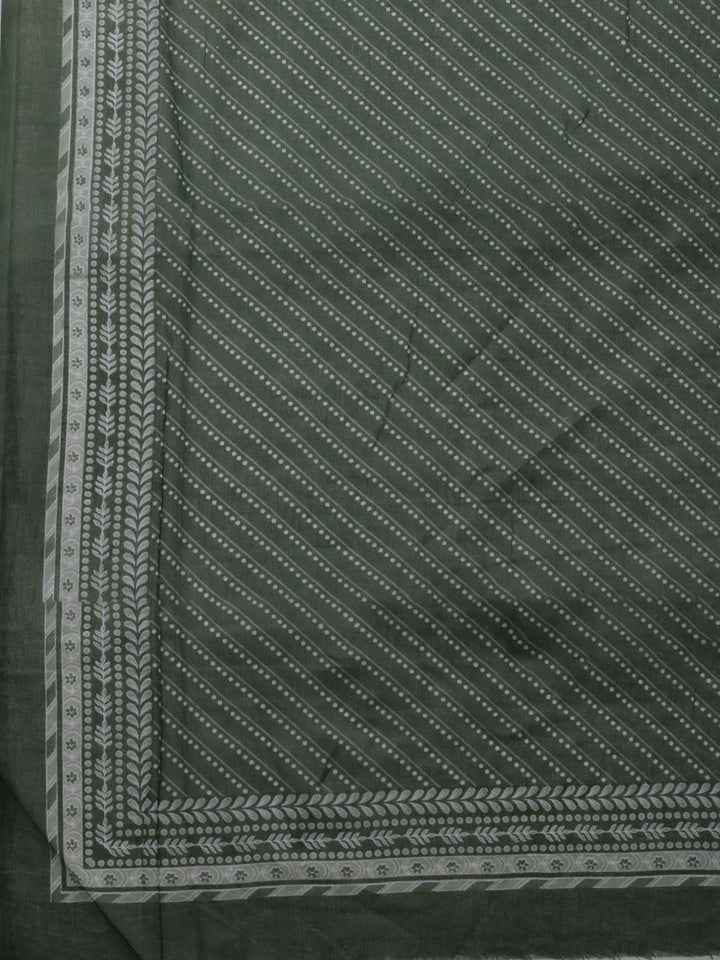 Printed Cotton Blend Unstitched Suit With Dupatta