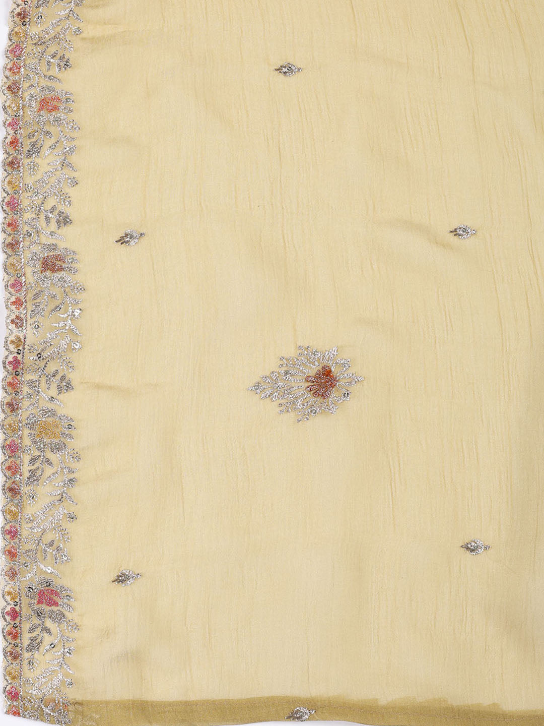 Embroidered Tissue Unstitched Suit With Dupatta