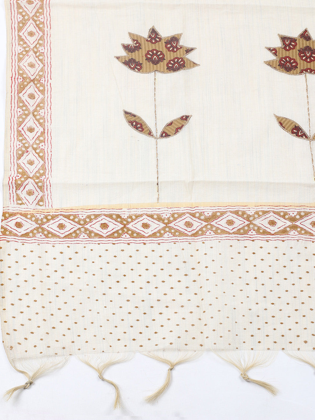 Printed Cotton Blend Unstitched Suit With Pant &amp; Dupatta