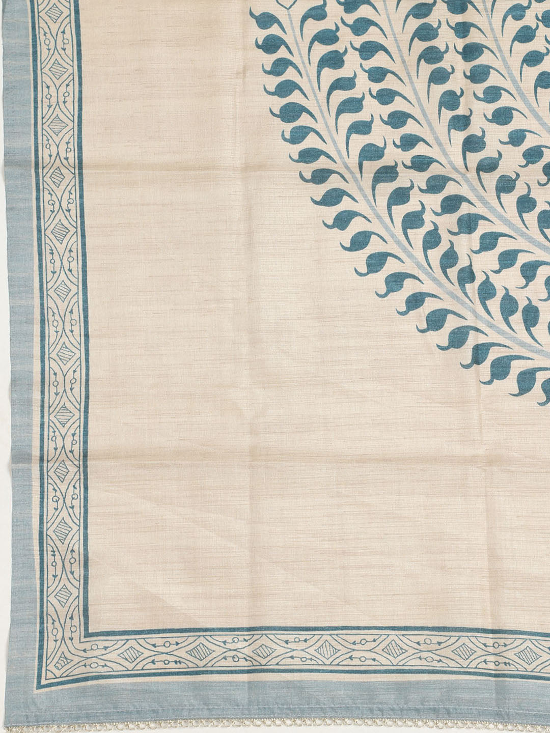 Embroidered Tussar Unstitched Suit With Dupatta