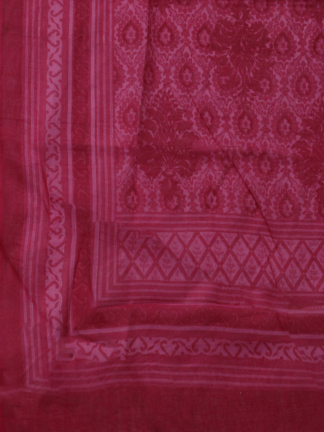 Printed Cotton Blend Unstitched Suit With Dupatta