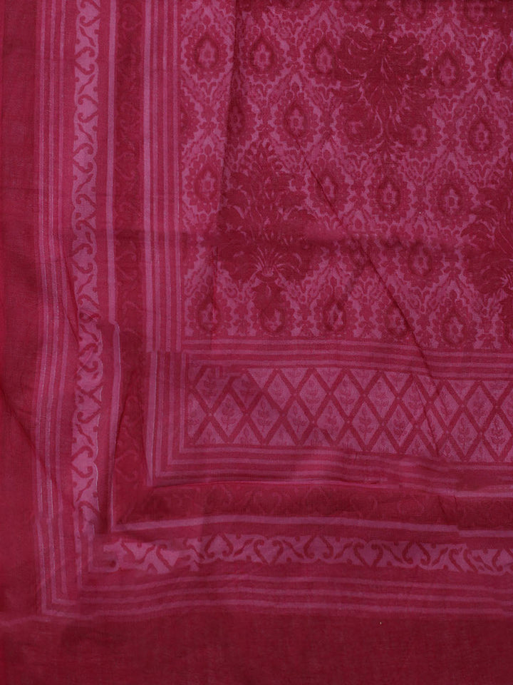 Printed Cotton Blend Unstitched Suit With Dupatta