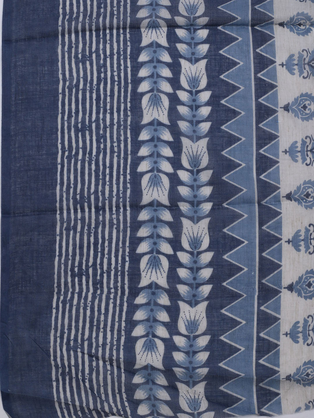 Printed Cotton Blend Unstitched Suit With Dupatta