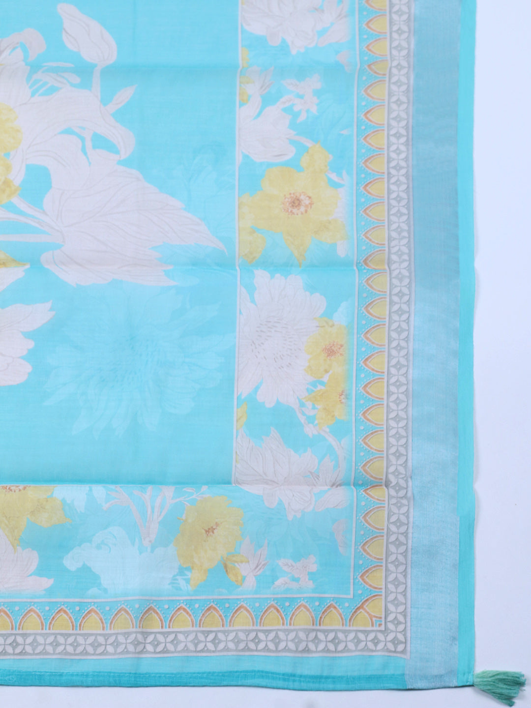 Embroidered Linen Blend Unstitched Suit With Pant &amp; Dupatta
