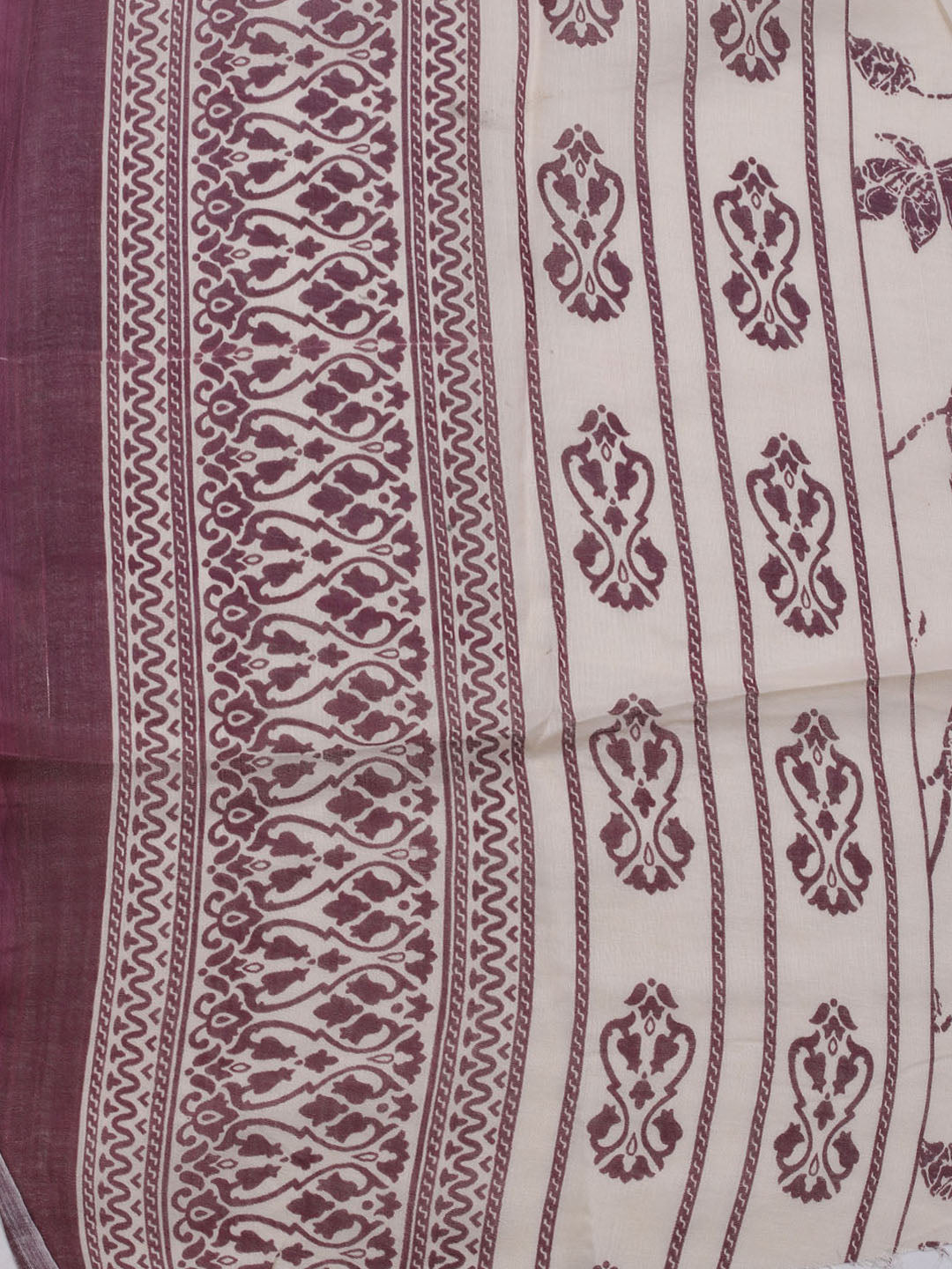 Printed Cotton Blend Unstitched Suit With Dupatta