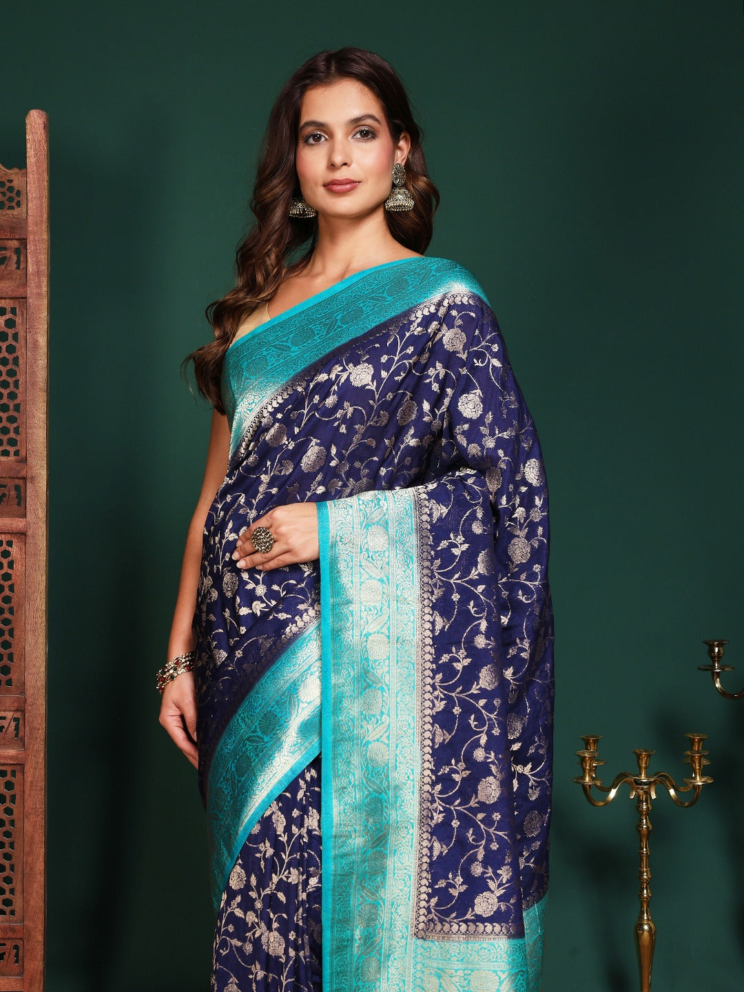 Plain Crepe Saree