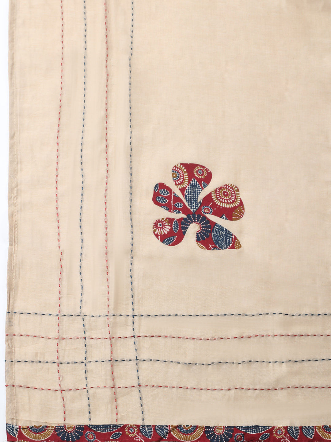 Embroidered, Cotton Blend Unstitched Suit With Pant &amp; Dupatta