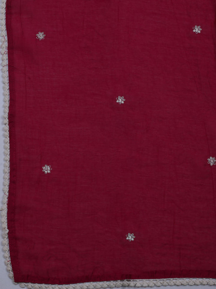 Neck Embroidered Cotton Blend Unstitched Suit With Dupatta